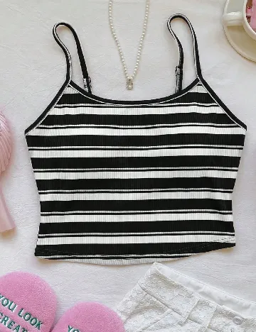 Top SHEIN, alb/negru