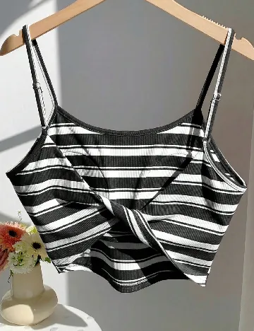Top SHEIN, alb/negru