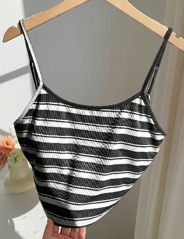 Top SHEIN, alb/negru