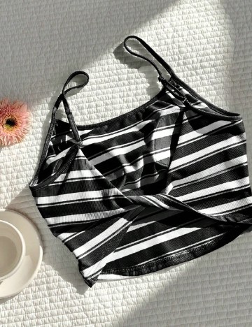 Top SHEIN, alb/negru