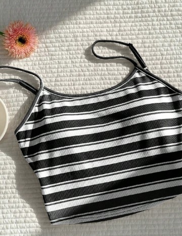 Top SHEIN, alb/negru