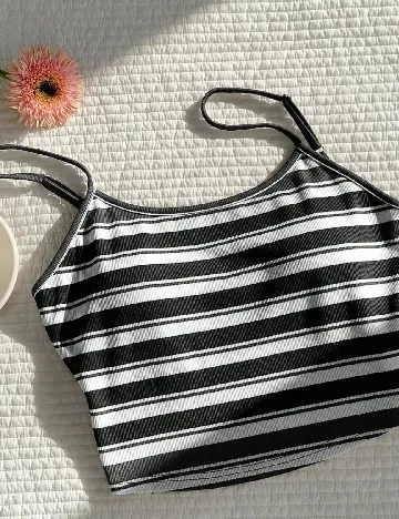 Top SHEIN, alb/negru