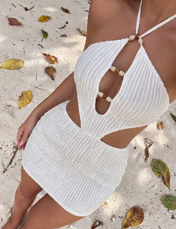 Costum de baie SHEIN, alb