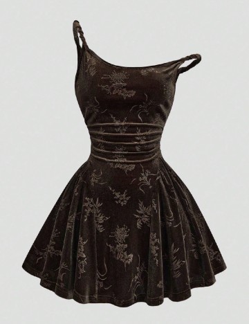 Rochie scurta SHEIN CURVE, maro
