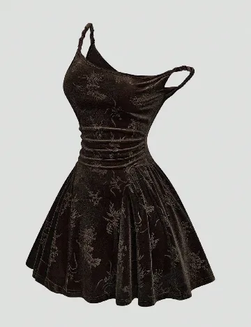 Rochie scurta SHEIN CURVE, maro