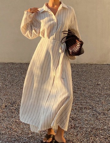 Rochie lunga Dazy, ecru