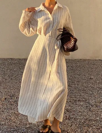 Rochie lunga Dazy, ecru
