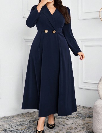 Rochie lunga SHEIN CURVE, bleumarin
