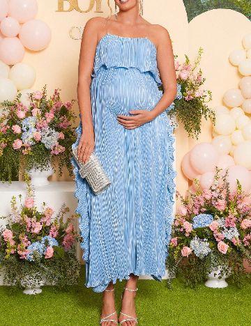 Rochie lunga SHEIN Maternity, bleu