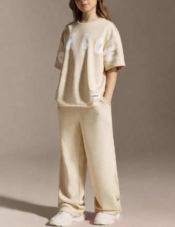 Compleu Shein Kids, crem