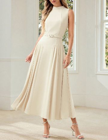 Rochie lunga MOTF, crem