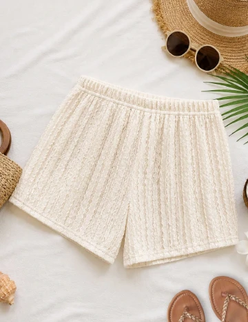 Pantaloni scurti SHEIN, crem