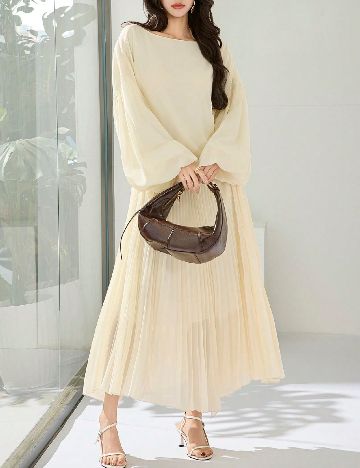 Rochie lunga SHEIN, crem