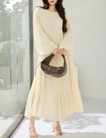 Rochie lunga SHEIN, crem