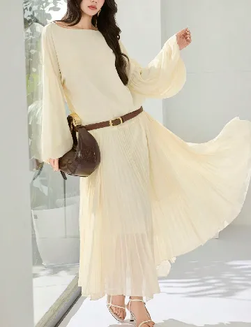 Rochie lunga SHEIN, crem