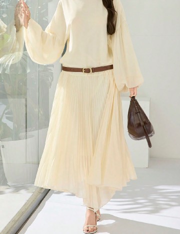 Rochie lunga SHEIN, crem