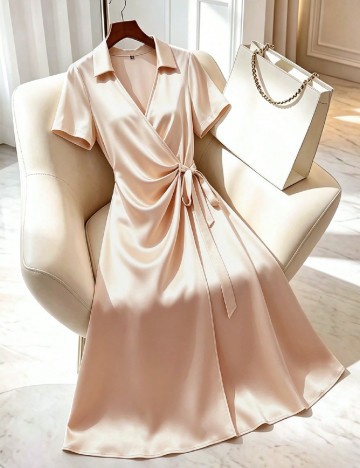 Rochie medie SHEIN CURVE, crem