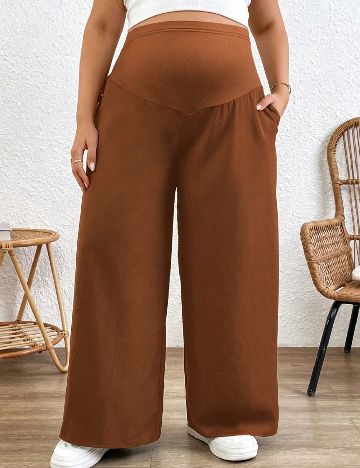 Pantaloni SHEIN Maternity Plus, maro