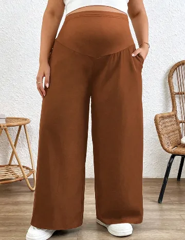 Pantaloni SHEIN Maternity Plus, maro
