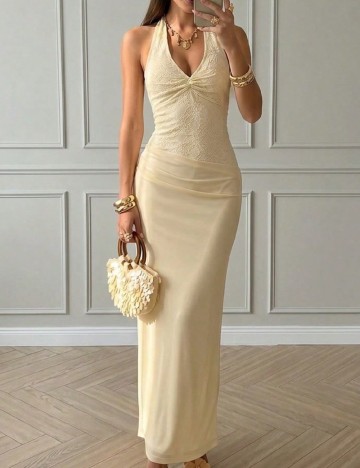 Rochie lunga SHEIN, crem