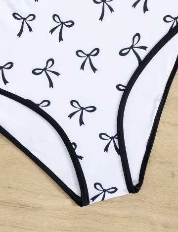 Costum de baie Shein Kids, alb/negru