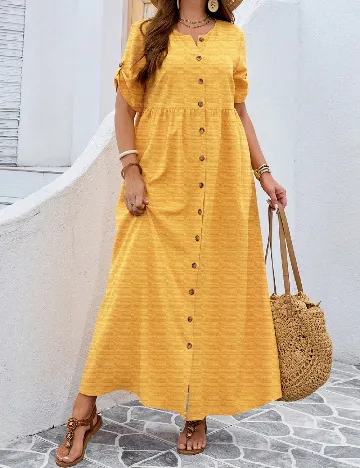 Rochie lunga Emery Rose Curve, galben