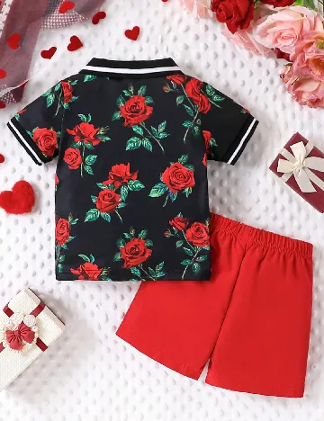 Compleu Shein Kids, rosu/negru