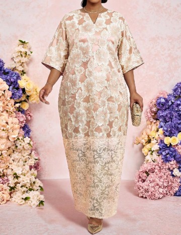 Rochie lunga SHEIN CURVE, crem