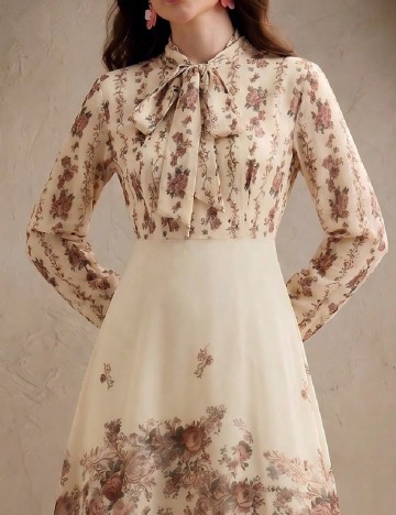 Rochie lunga Anewsta, crem