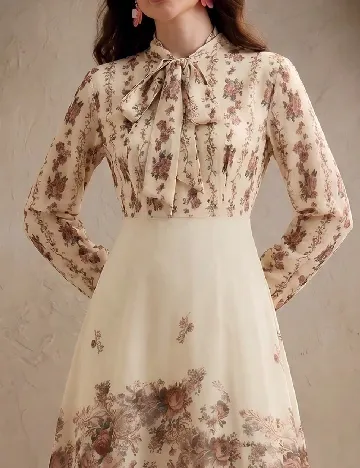 Rochie lunga Anewsta, crem