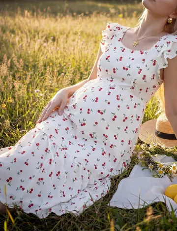 Rochie lunga SHEIN Maternity, alb