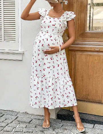 Rochie lunga SHEIN Maternity, alb
