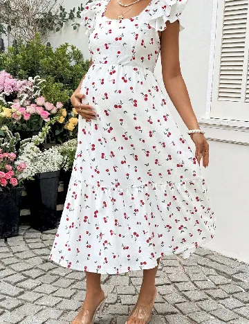Rochie lunga SHEIN Maternity, alb