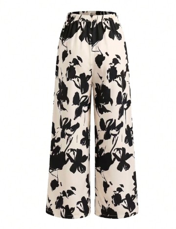 Compleu Shein Kids, ecru/negru