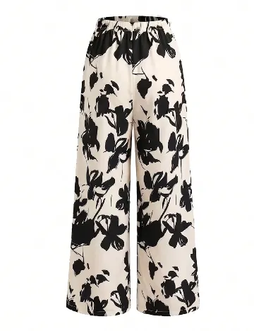 Compleu Shein Kids, ecru/negru
