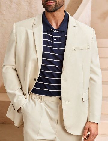 Sacou SHEIN Plus Size Men, crem