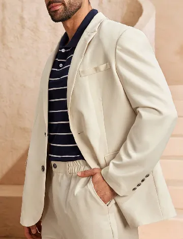Sacou SHEIN Plus Size Men, crem