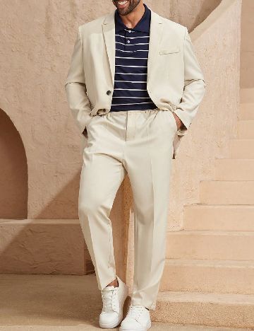 Sacou SHEIN Plus Size Men, crem