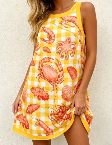 Rochie scurta SHEIN, galben