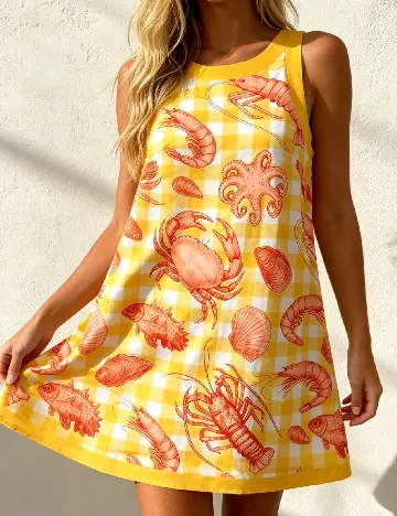 Rochie scurta SHEIN, galben