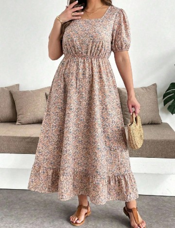 Rochie lunga SHEIN CURVE, floral print