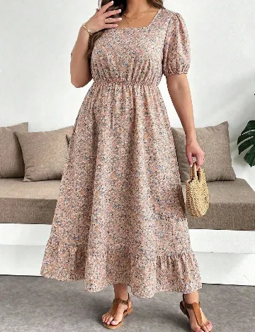 Rochie lunga SHEIN CURVE, floral print