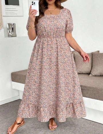Rochie lunga SHEIN CURVE, floral print