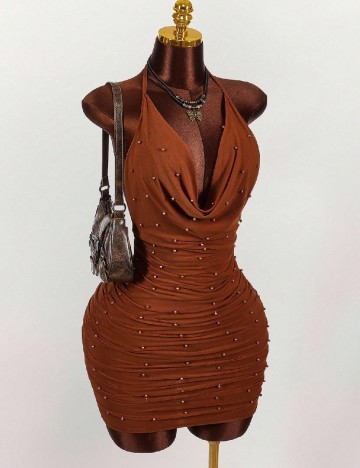 Rochie scurta SHEIN, maro