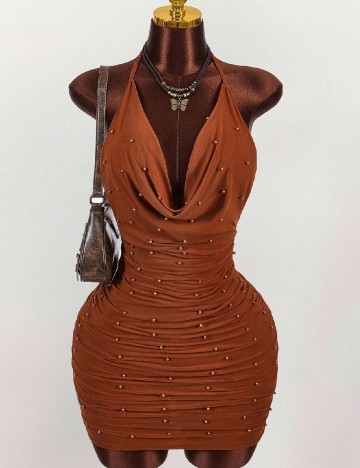 Rochie scurta SHEIN, maro