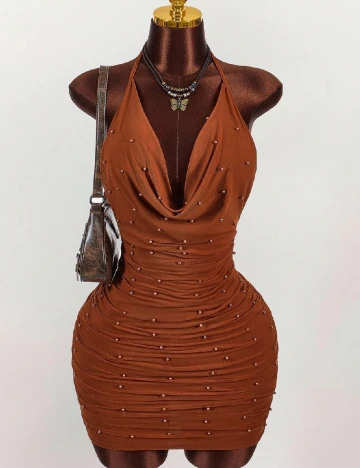 Rochie scurta SHEIN, maro