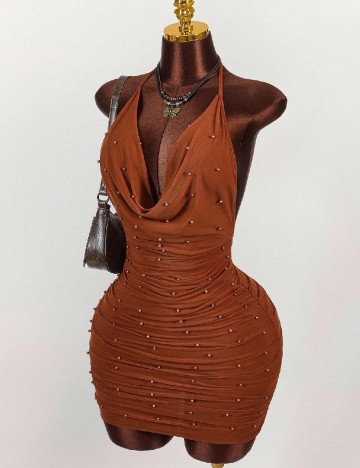 Rochie scurta SHEIN, maro
