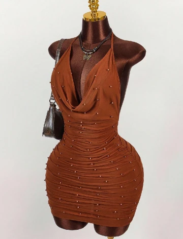 Rochie scurta SHEIN, maro