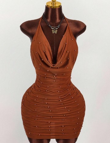 Rochie scurta SHEIN, maro