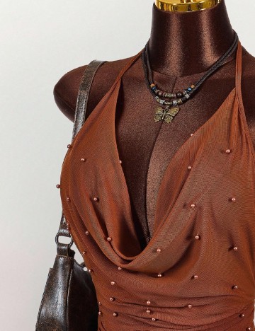 Rochie scurta SHEIN, maro
